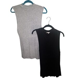 Zenana Outfitters Gray and Black Tank Tops